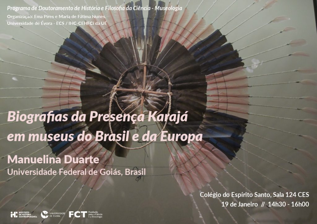 Cartaz do seminário Biografias da Presença Karajá em museus do Brasil e da Europa