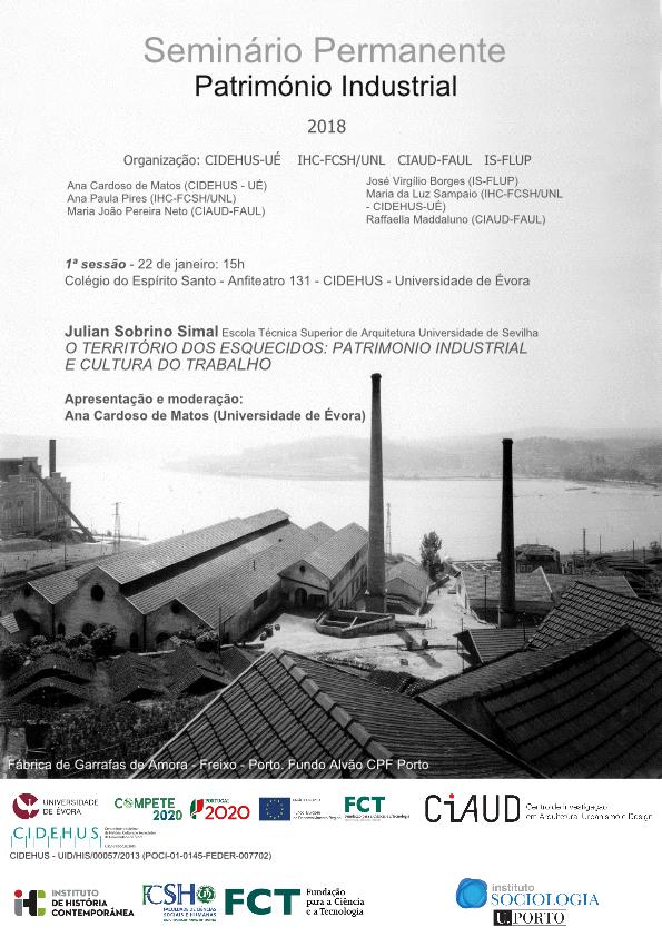 Cartaz do seminário permanente "Património Industrial"