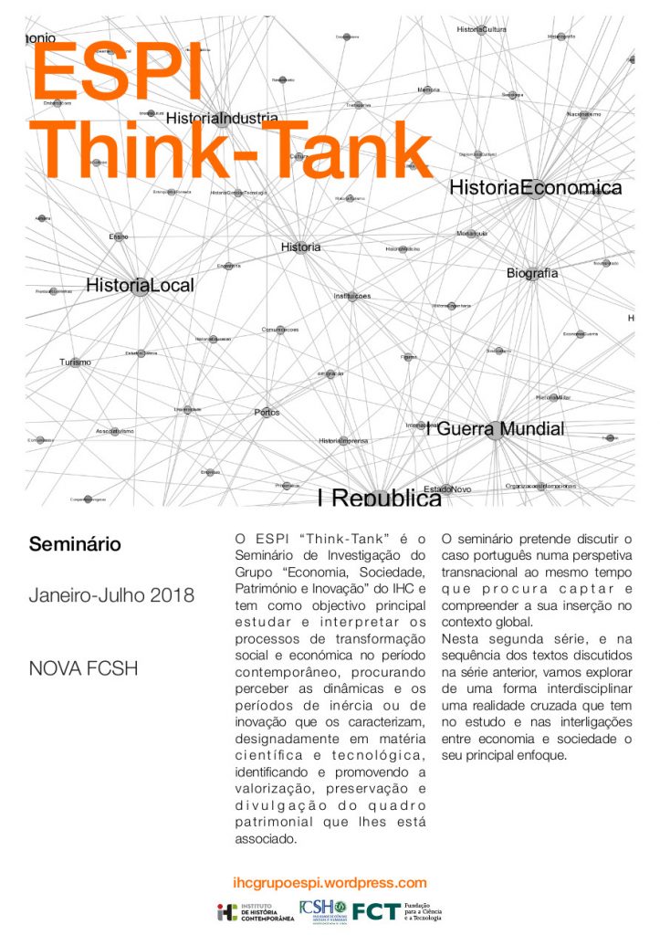 Cartaz do seminário de investigação ESPI "Think Tank"
