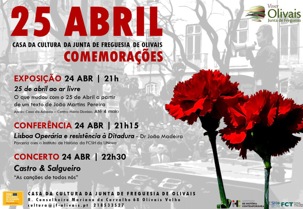 Cartaz da conferência "Lisboa operária e resistência à ditadura"