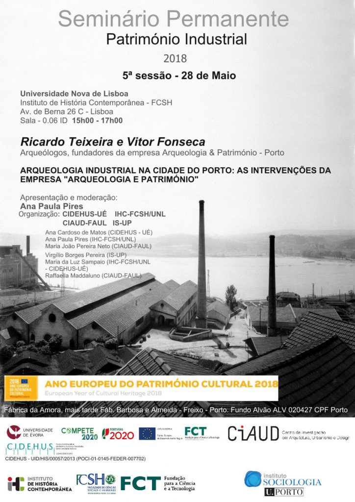 Cartaz do seminário "Arqueologia Industrial na Cidade do Porto"