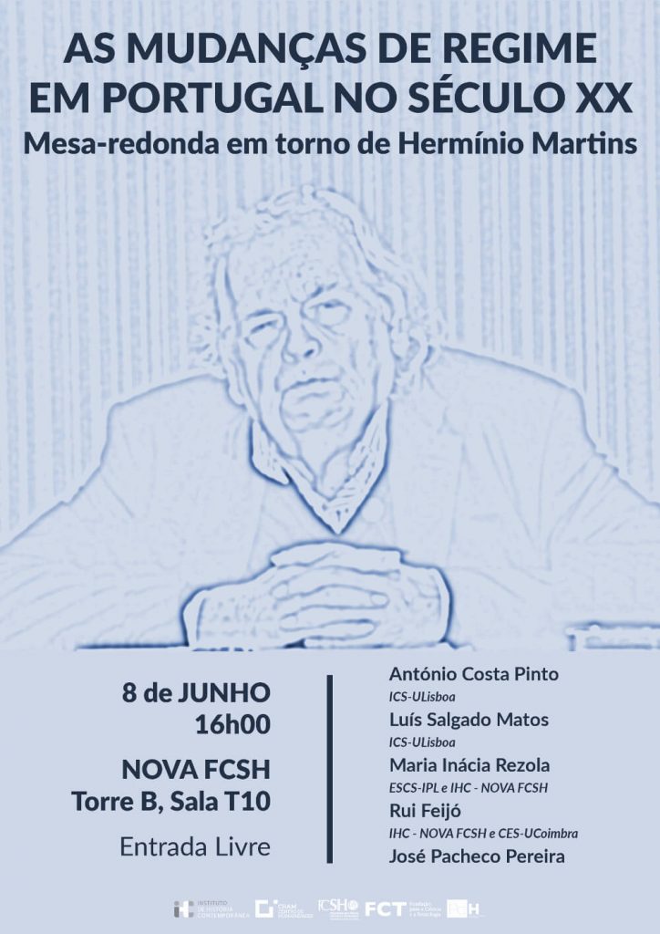 Cartaz da mesa-redonda "As Mudanças de Regime em Portugal no Século XX"
