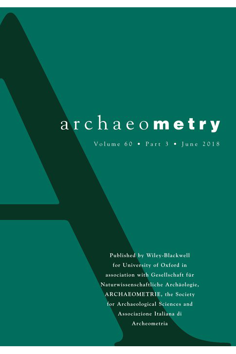 Capa do Volume 60 da revista Archaeometry, de 2018