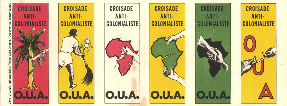 Conjunto de cartões alusivos à cruzada anti-colonialista da OUA