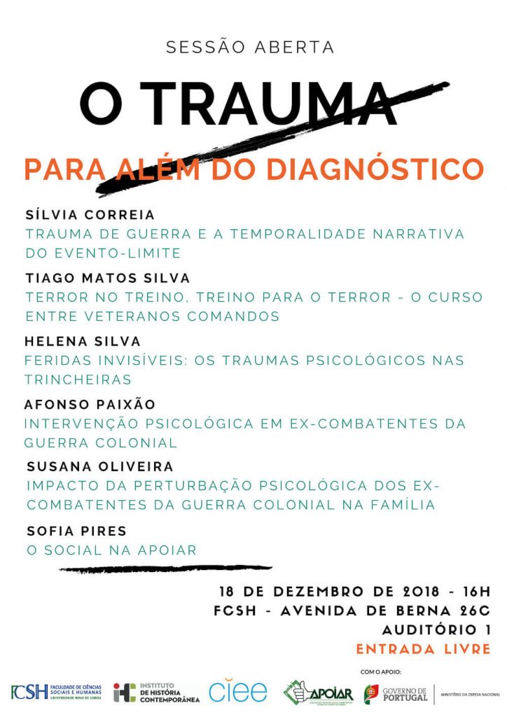 Cartaz da sessão "O Trauma para Além do Diagnóstico"