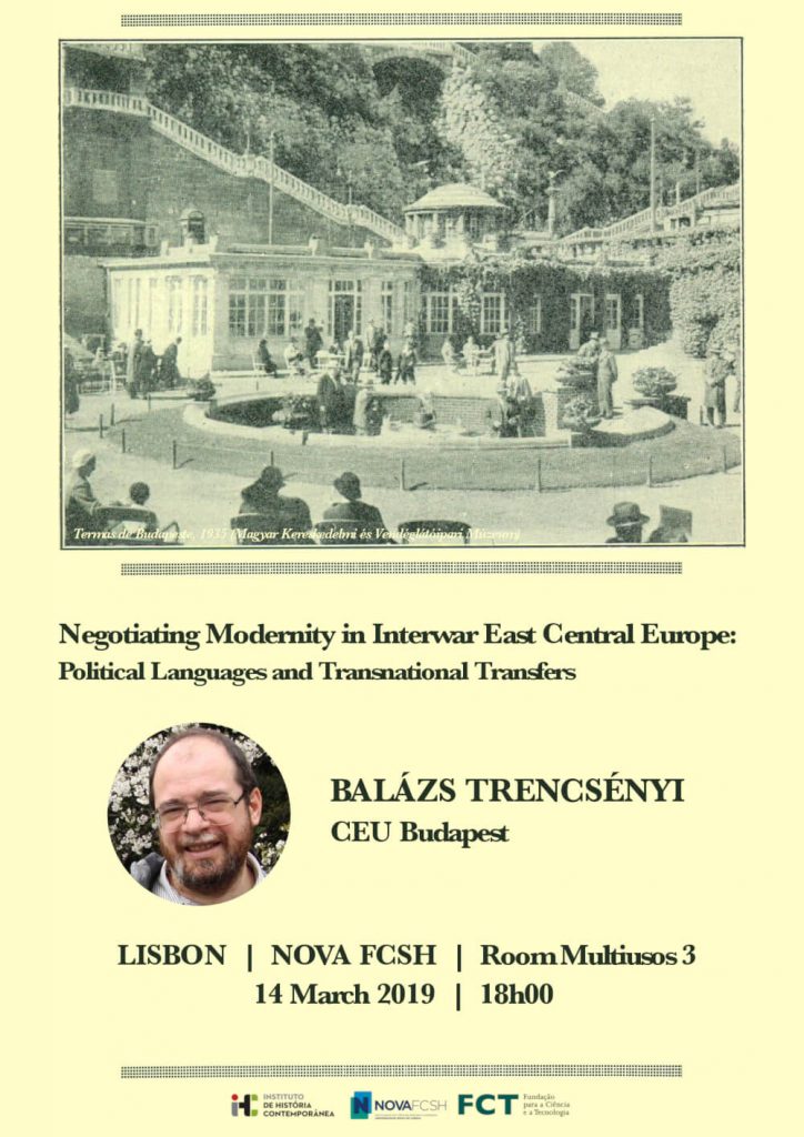 Cartaz da aula berta "Negotiating Modernity in Interwar East Central Europe"
