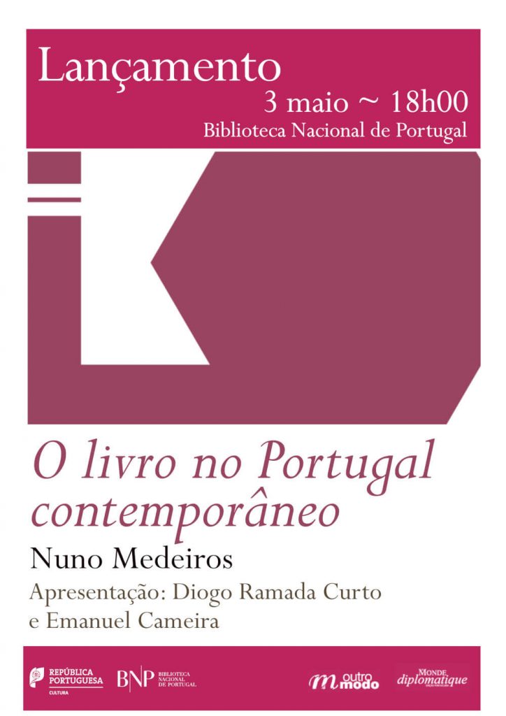 Cartaz da apresentação do livro "O livro no Portugal contemporâneo" na BNP.