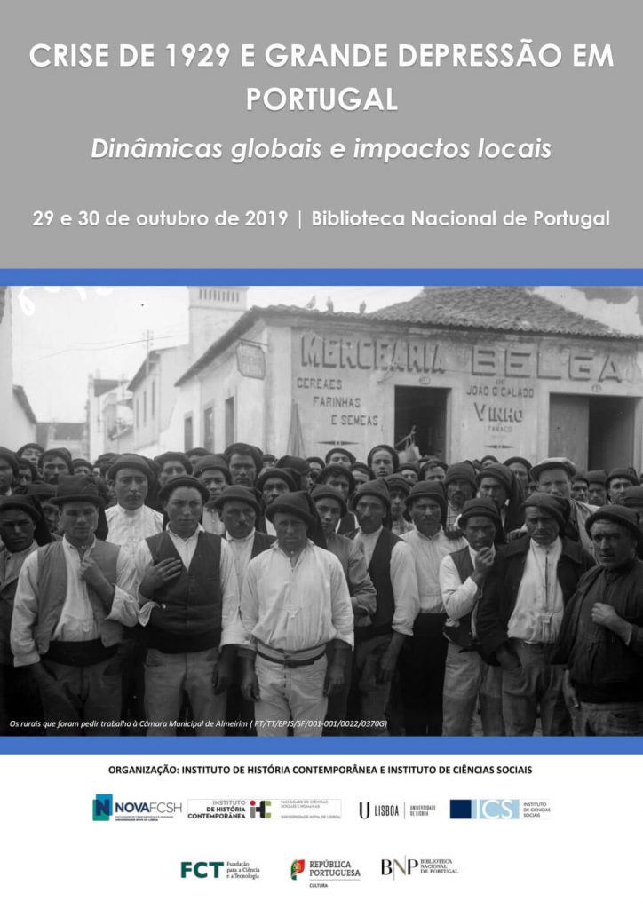 Cartaz do encontro "Crise de 1929 e Grande Depressão em Portugal"