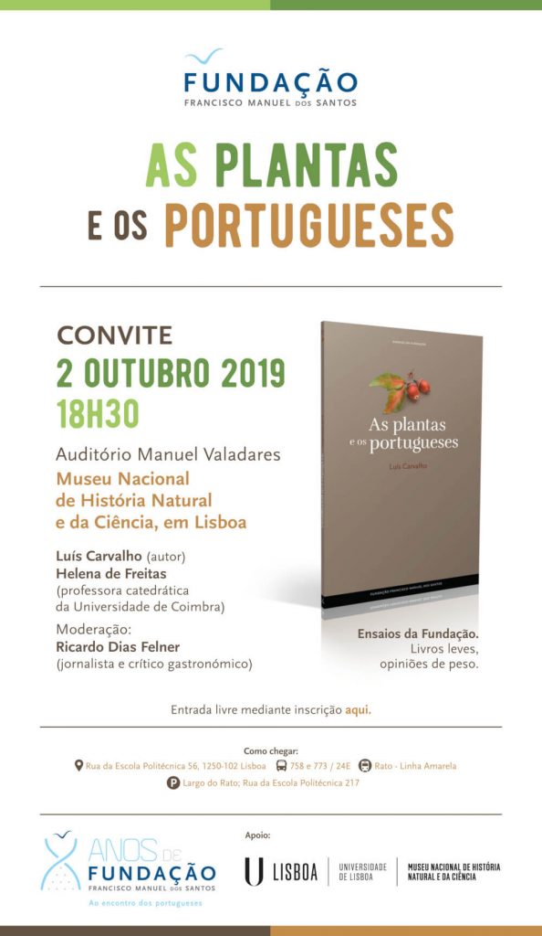 Cartaz da apresentação do livro "As Plantas e os Portugueses"
