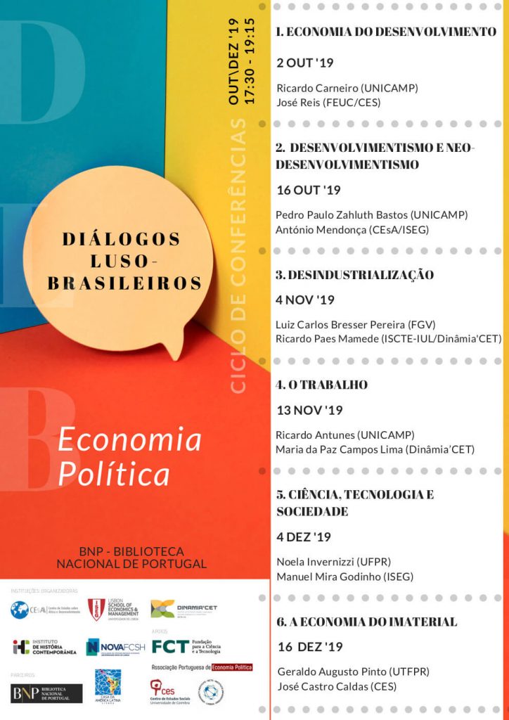 Cartaz do ciclo "Diálogos luso-brasileiros"