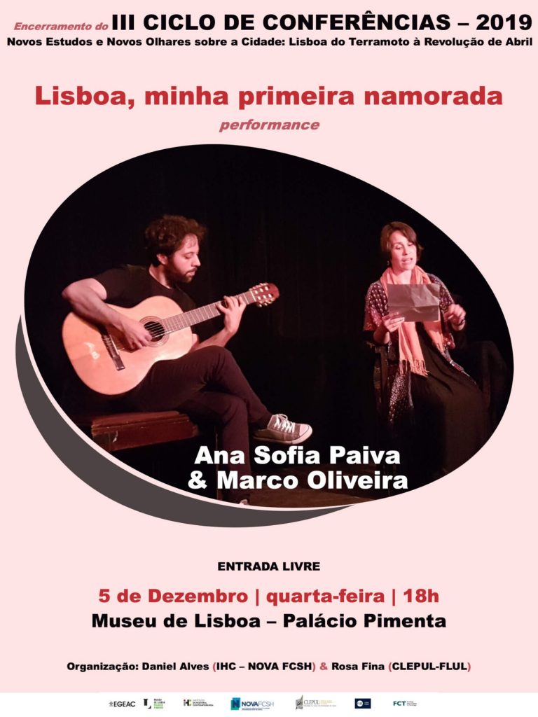 Cartaz da performance "Lisboa, minha primeira namorada"