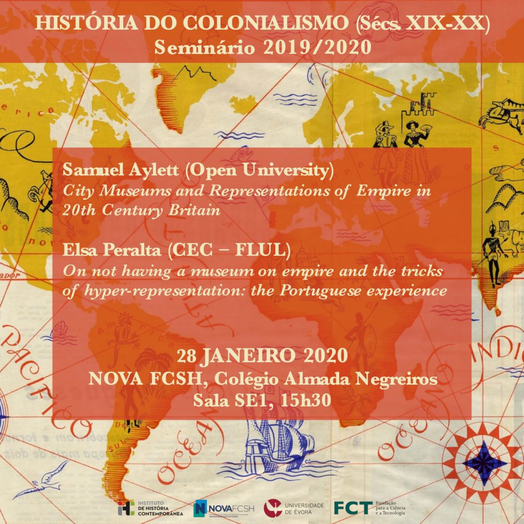 Cartaz da segunda sessão do do Seminário de Investigação em História do Colonialismo (Sécs. XIX-XX) do ano 2020