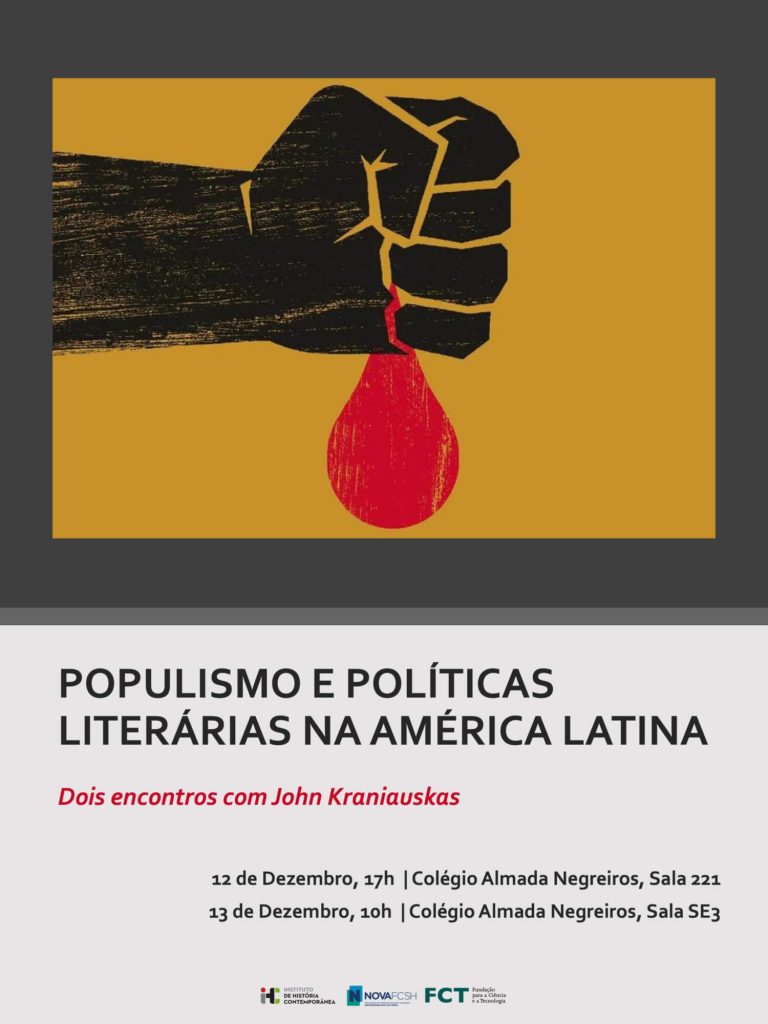 Cartaz do encontro "Populismo e Políticas Literárias na América Latina"