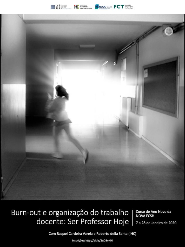 Cartaz do curso "Burnout e organização do trabalho docente: Ser Professor Hoje"