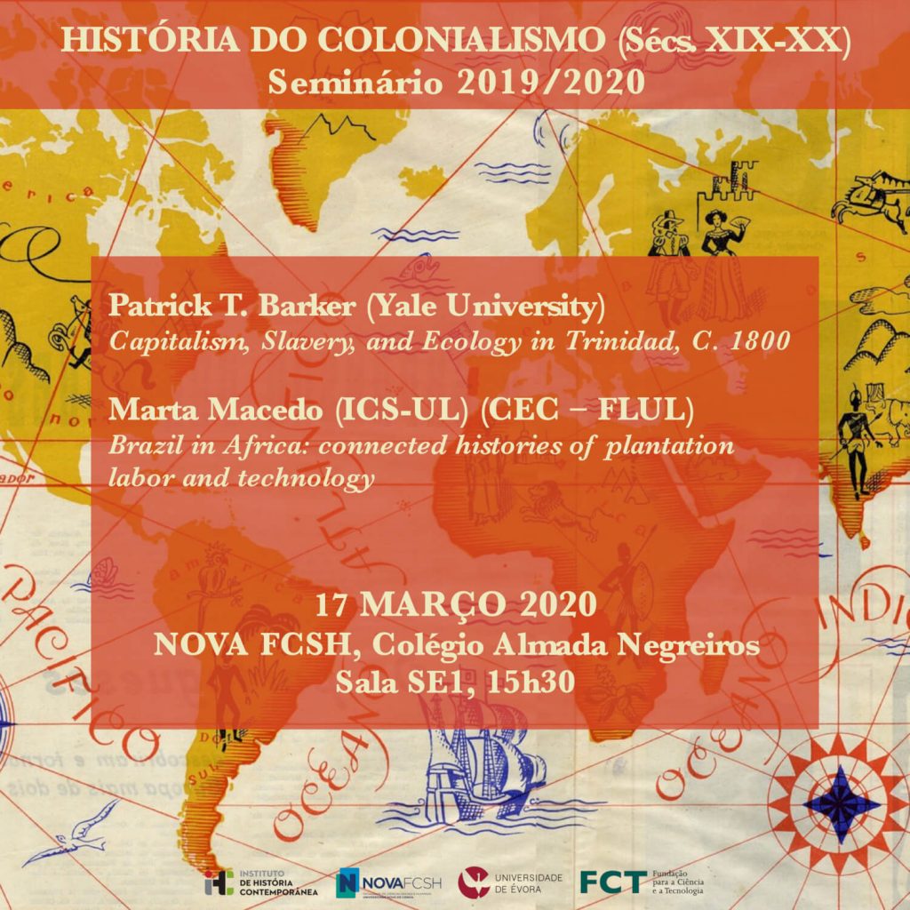 Cartaz da quarta sessão do do Seminário de Investigação em História do Colonialismo (Sécs. XIX-XX) do ano 2020