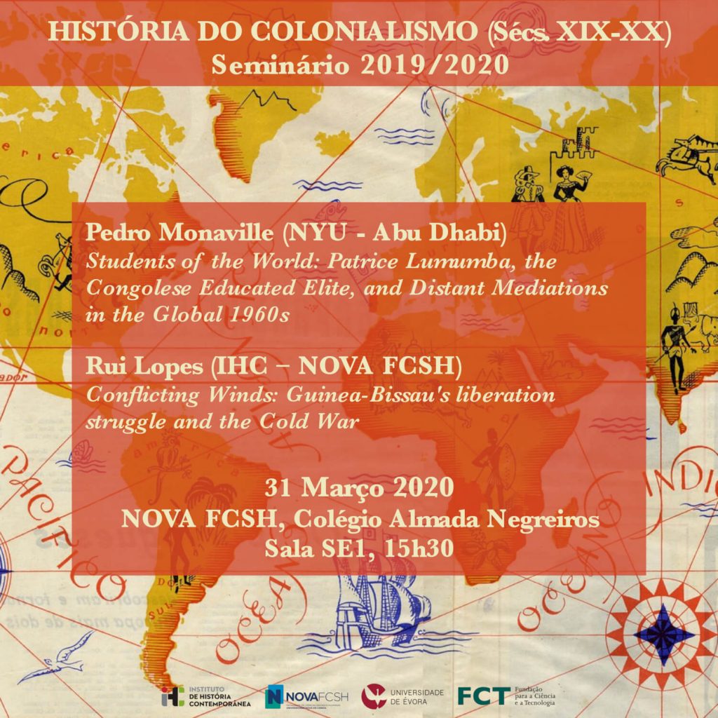 Cartaz da quinta sessão do do Seminário de Investigação em História do Colonialismo (Sécs. XIX-XX) do ano 2020