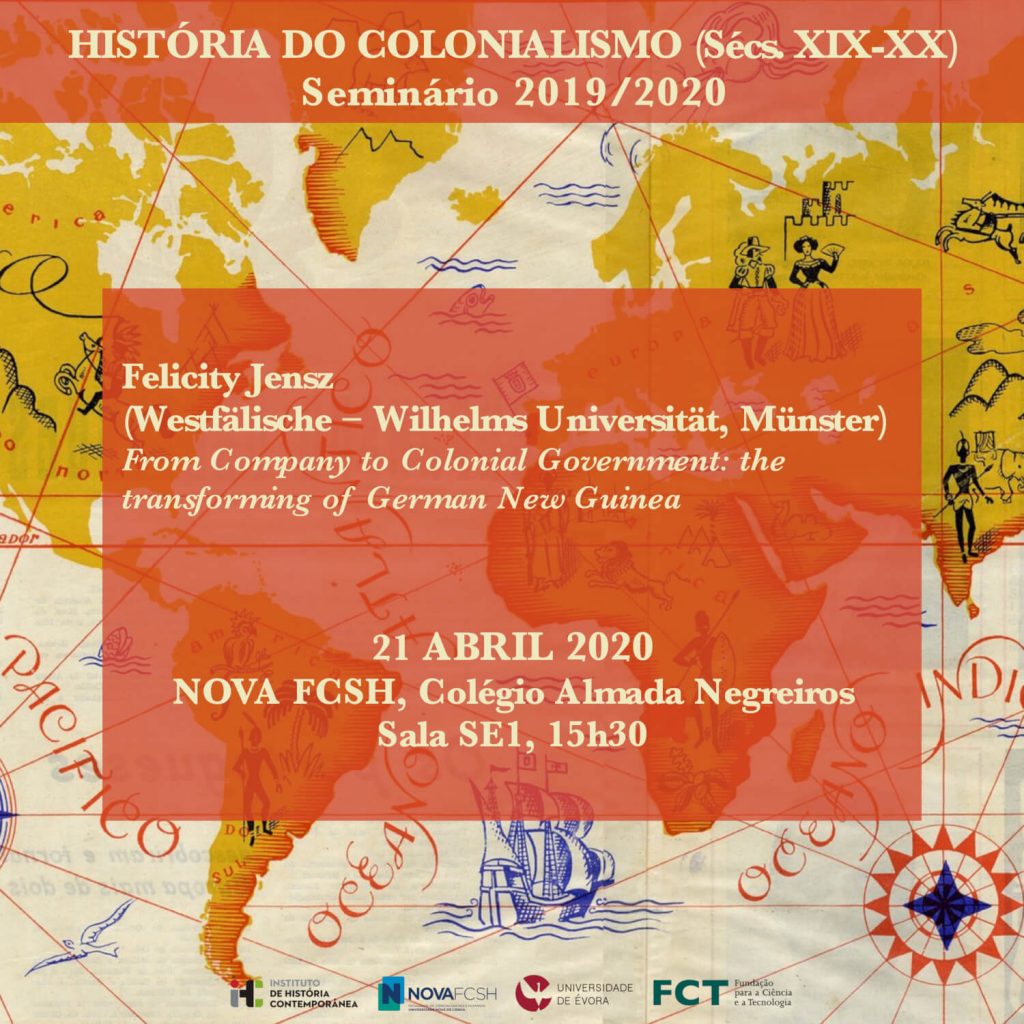 Cartaz da sexta sessão do do Seminário de Investigação em História do Colonialismo (Sécs. XIX-XX) do ano 2020