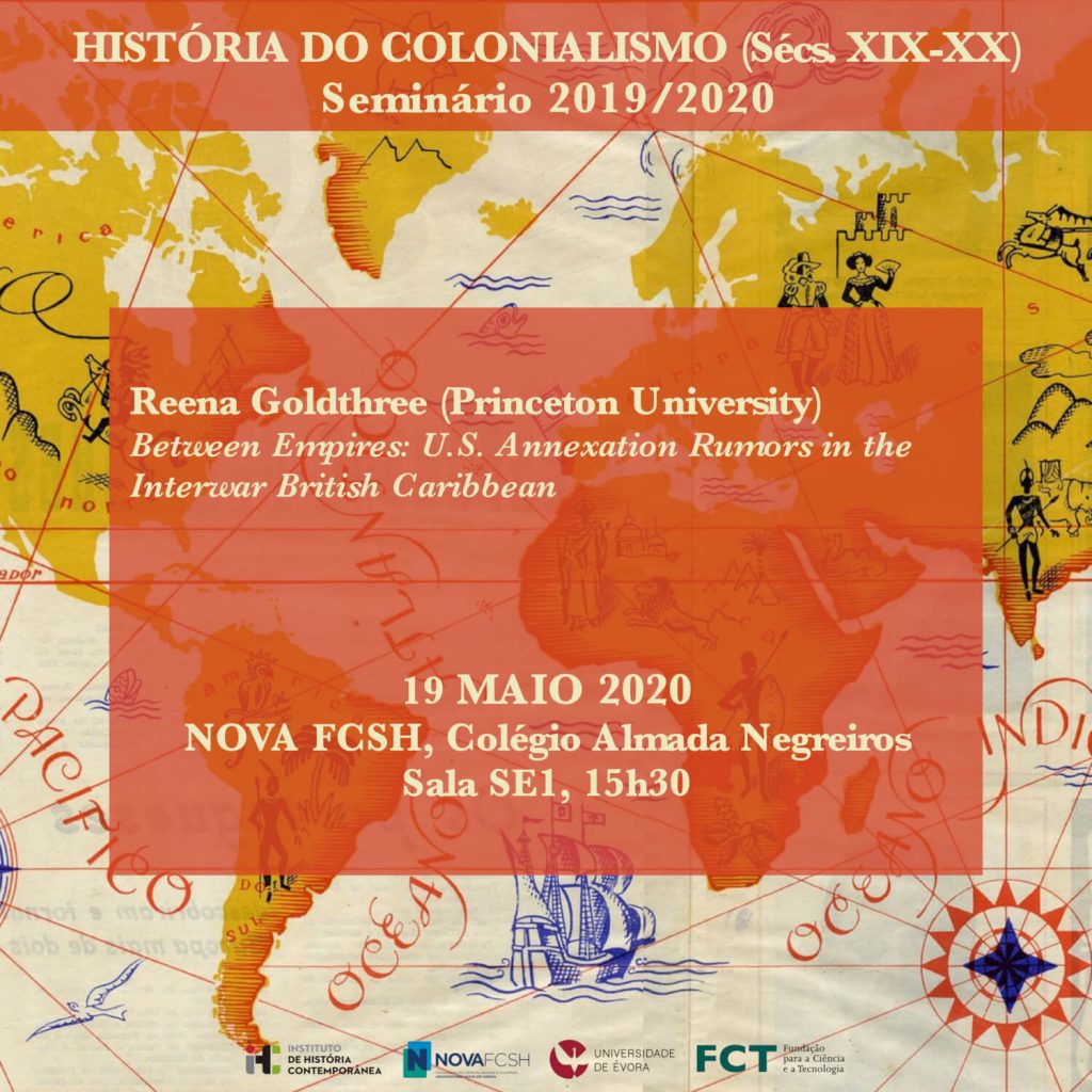 Cartaz da sétima sessão do do Seminário de Investigação em História do Colonialismo (Sécs. XIX-XX) do ano 2020