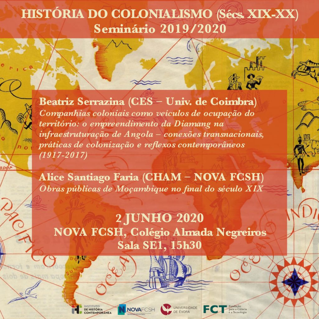 Cartaz da oitava sessão do do Seminário de Investigação em História do Colonialismo (Sécs. XIX-XX) do ano 2020
