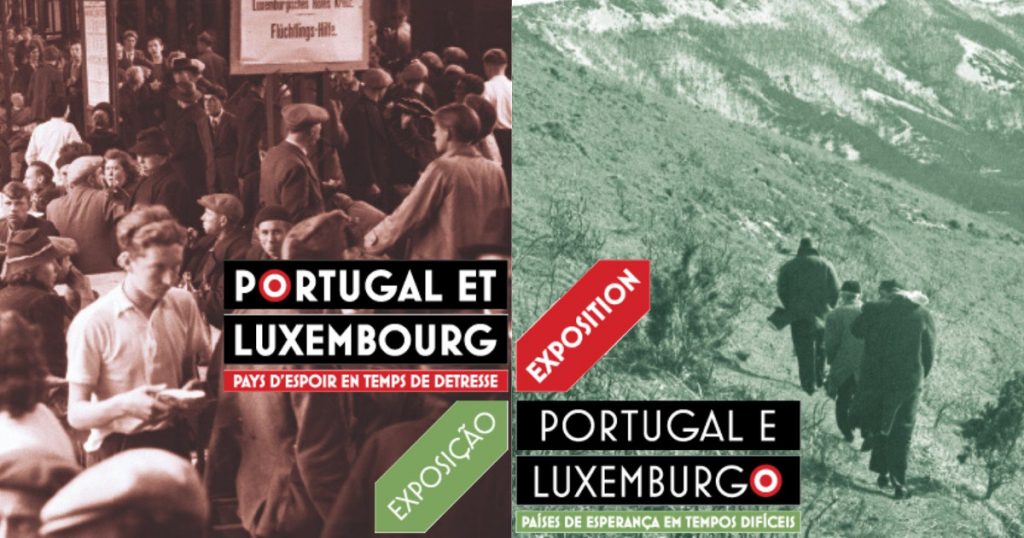 Cartaz da exposição "Portugal e Luxemburgo – Países de Esperança em Tempos Difíceis"
