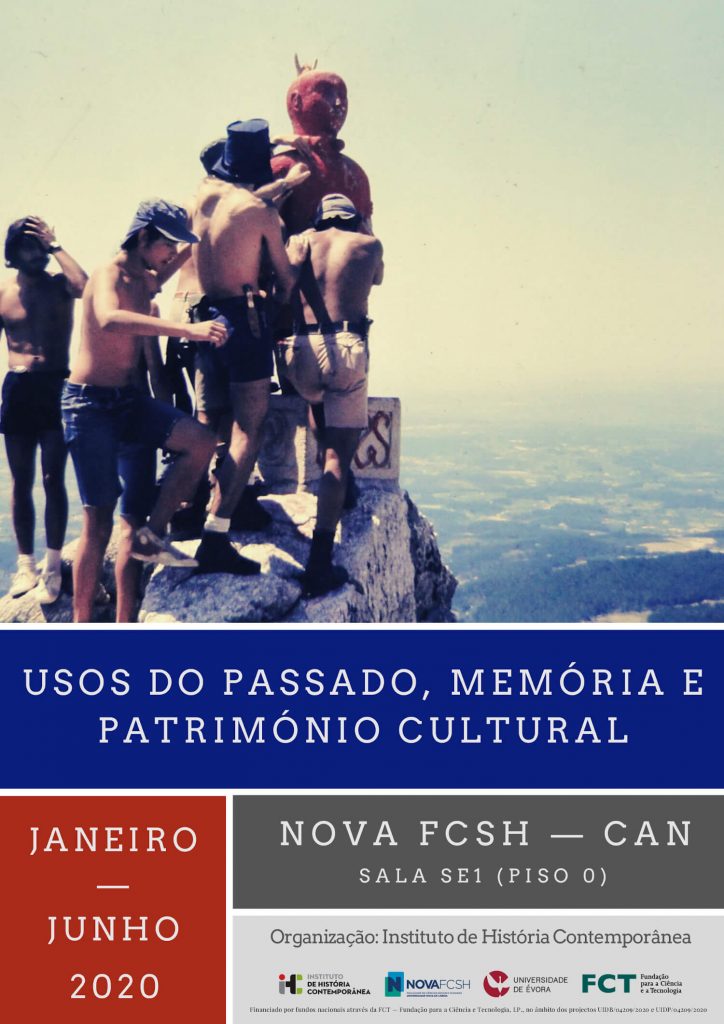Cartaz do seminário de investigação "Usos do passado, memória e património cultural", edição 2020