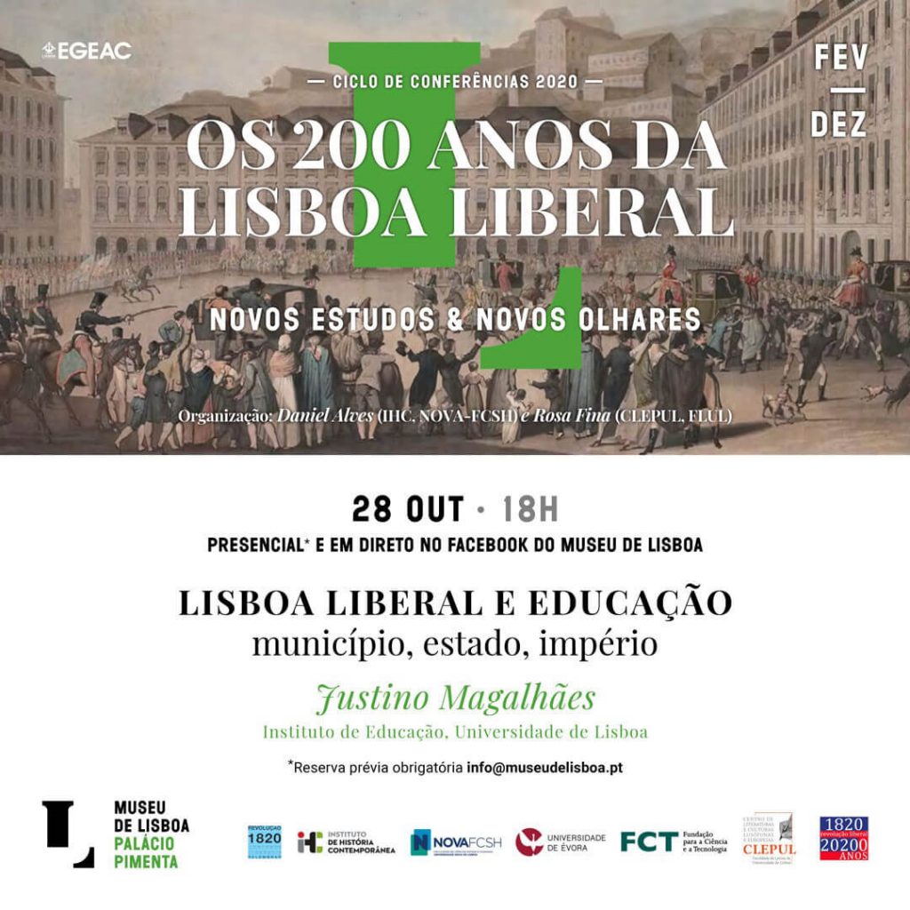 Cartaz da conferência "Lisboa Liberal e Educação"