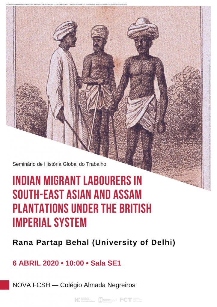 Cartaz do seminário "Indian Migrant Labourers in South-east Asian and Assam Plantations under the British Imperial System"