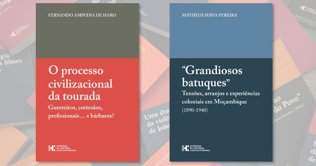 Capas dos dois novos livros a serem publicados pela Imprensa de História Contemporânea