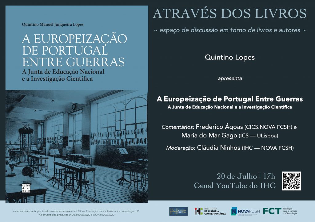 Cartaz da décima sessão do ciclo "Através dos Livros", sobre o livro "A Europeização de Portugal entre Guerras"