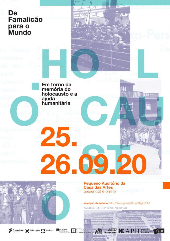 Cartaz do encontro "Em torno da Memória do Holocausto e a ajuda humanitária"
