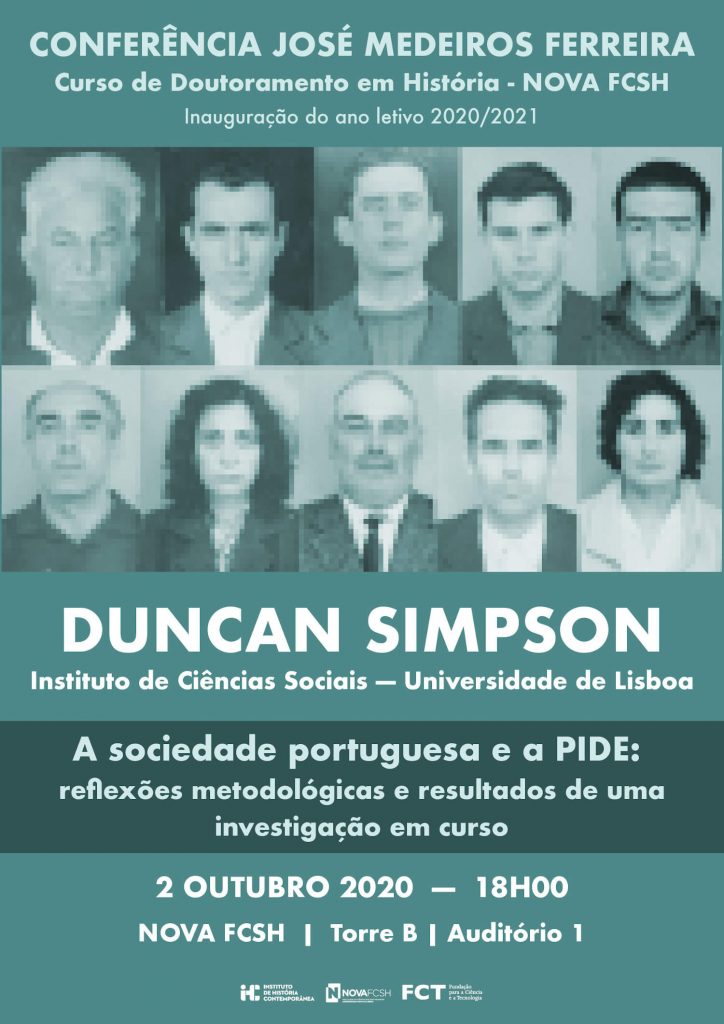 Cartaz da conferência "A sociedade portuguesa e a PIDE"