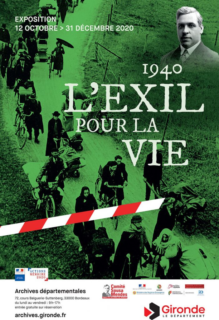 Cartaz da exposição "1940. L’exil pour la vie", em Bodéus, França
