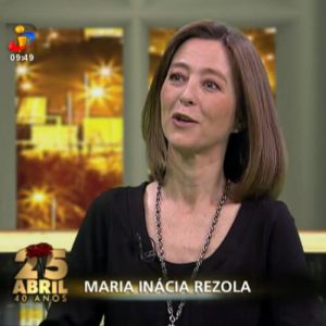 Fotografia da Maria Inácia Rezola em entrevista à TVI, em 2014