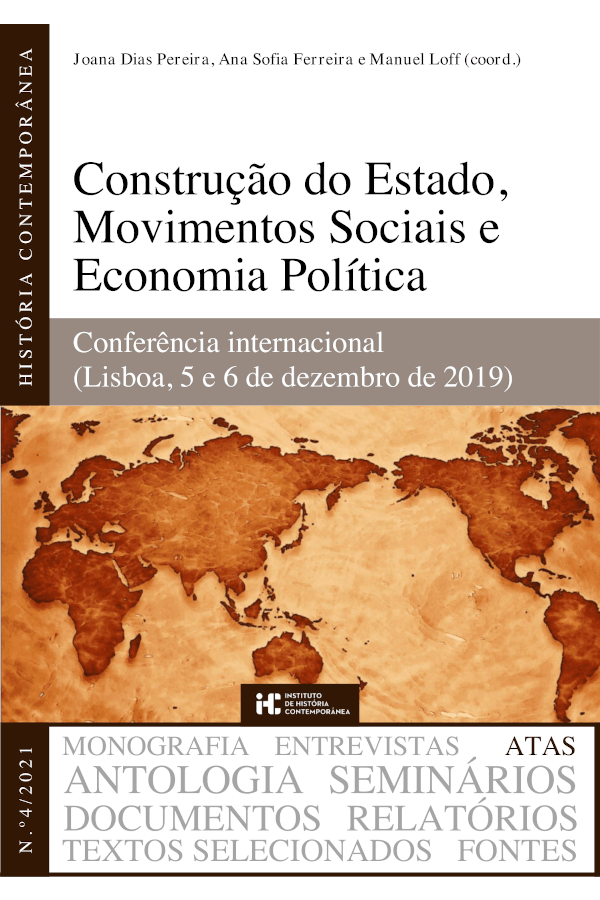 Capa do livro "Construção do Estado, Movimentos Sociais e Economia Política", coordenado por Joana Dias Pereira, Ana Sofia Ferreira e Manuel Loff