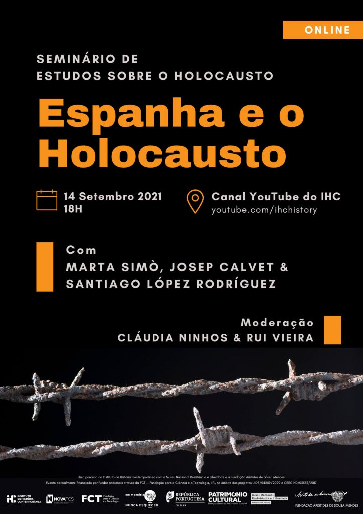 Cartaz do seminário "Espanha e o Holocausto"
