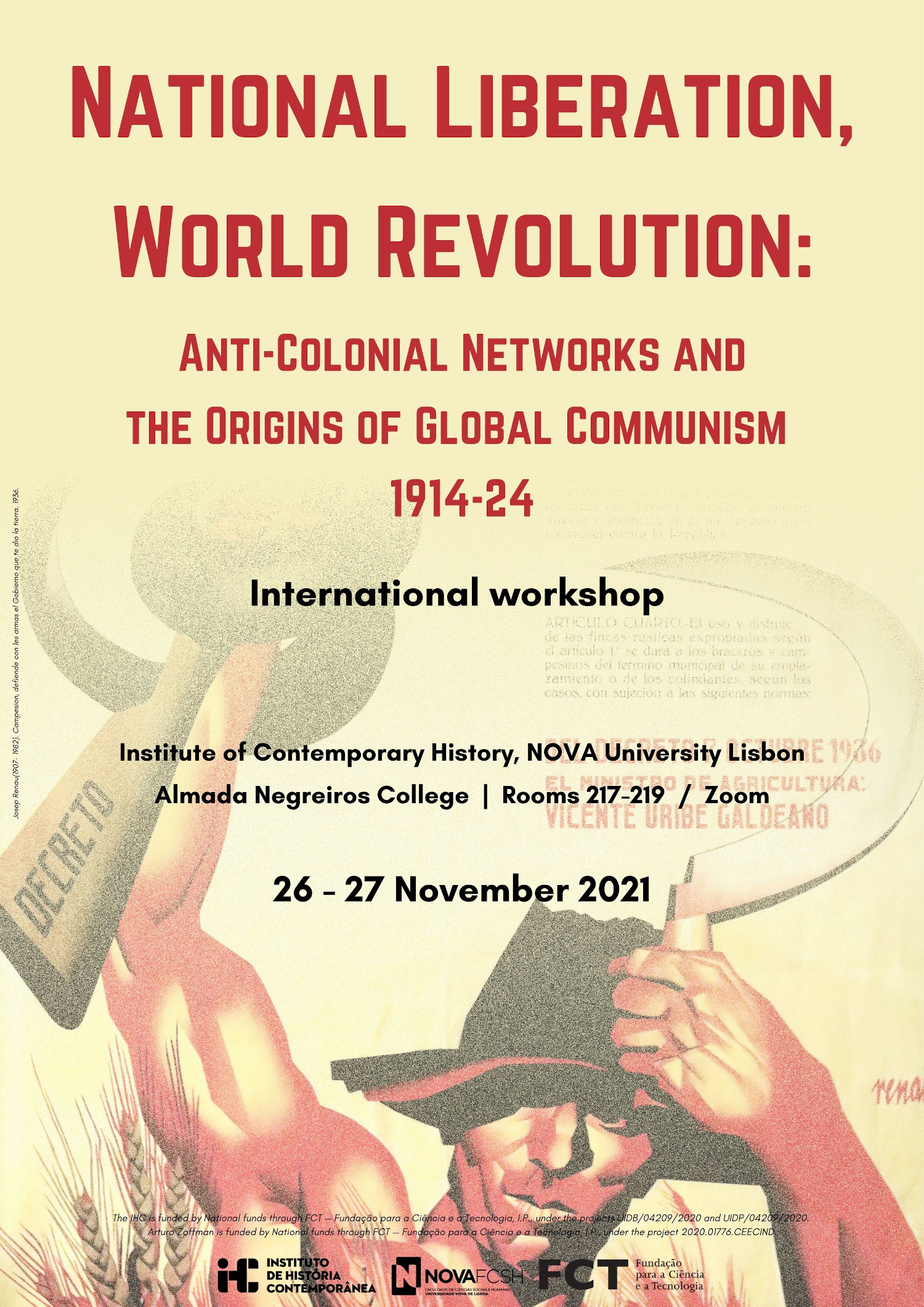 Poster for the workshop "National Liberation, World Revolution"