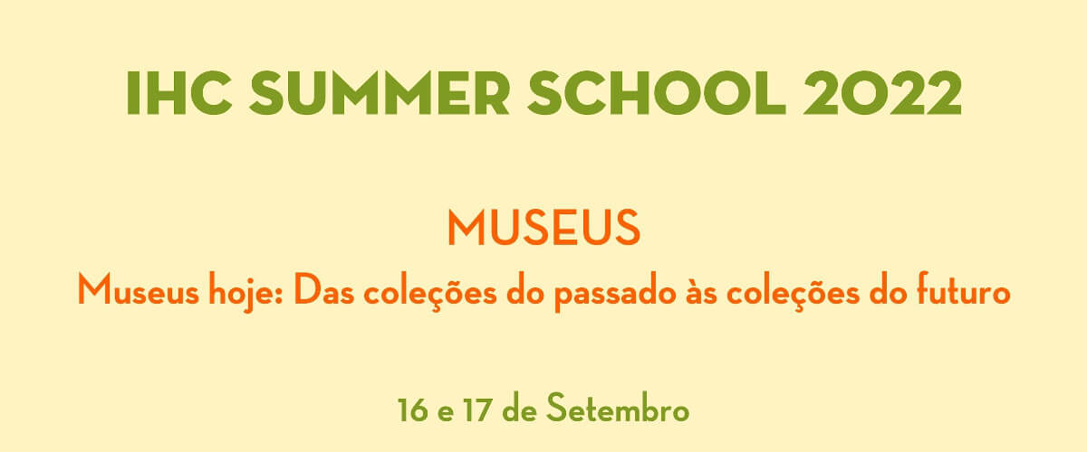 Detalhe do cartaz da IHC Summer School 2022. 16 e 17 de Setembro, na Universidade de Évora.
