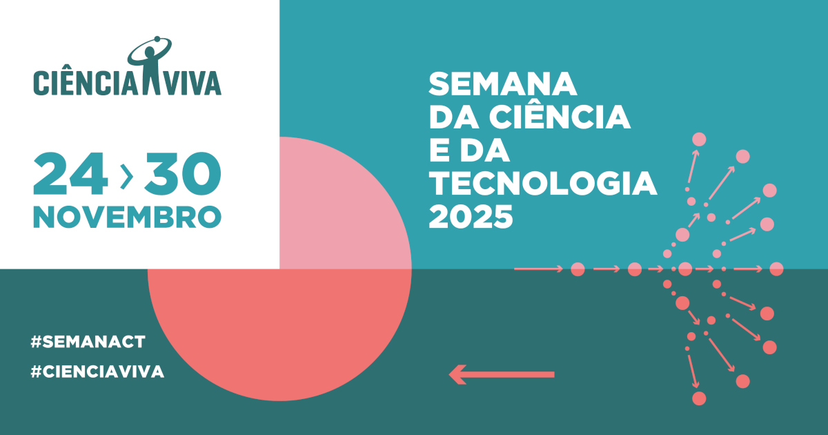 Imagem ilustrativa da Semana da Ciência e Tecnologia 2025 promovida pela agência Ciência Viva. De 24 a 30 de Novembro de 2025.